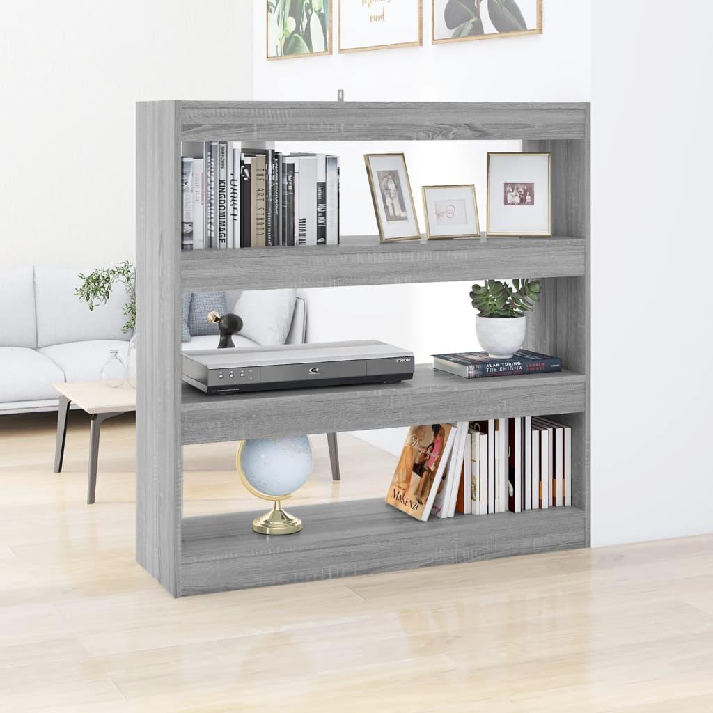 Bogreol/rumdeler 100x30x103 cm grå sonoma-eg