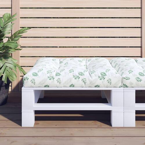 Pallehynde 70x70x12 cm stof bladmønster