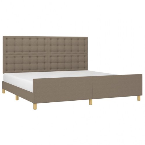 Sengeramme uden madras 200x200 cm - stof, gråbrun