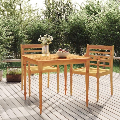 Batavia-bord 85x85x75 cm massivt teaktræ