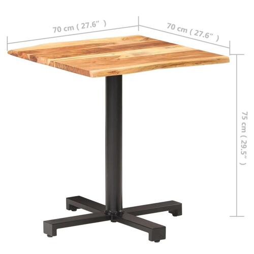 Bistrobord 70x70x75 cm massivt akacietræ