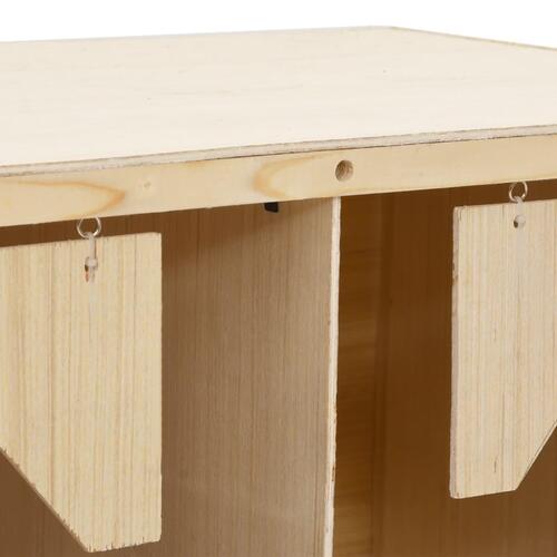 Redekasse til høns med 3 rum 72x33x38 cm massivt fyrretræ