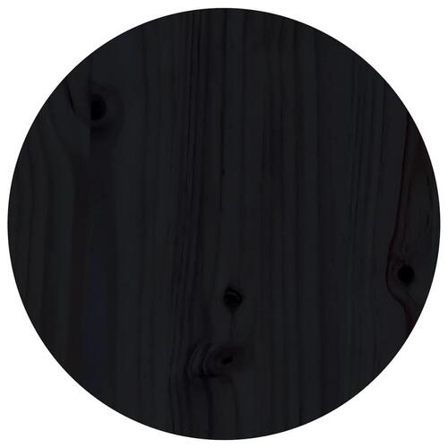 Sofabord Ø 55x60 cm massivt fyrretræ sort