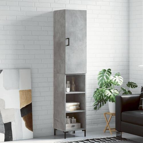 Skab 34,5x34x180 cm konstrueret træ betongrå