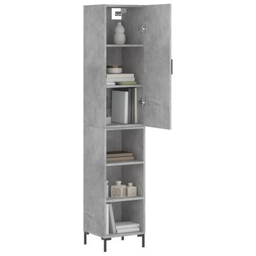 Skab 34,5x34x180 cm konstrueret træ betongrå