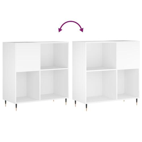 Vinylskab 84,5x38x89 cm konstrueret træ hvid