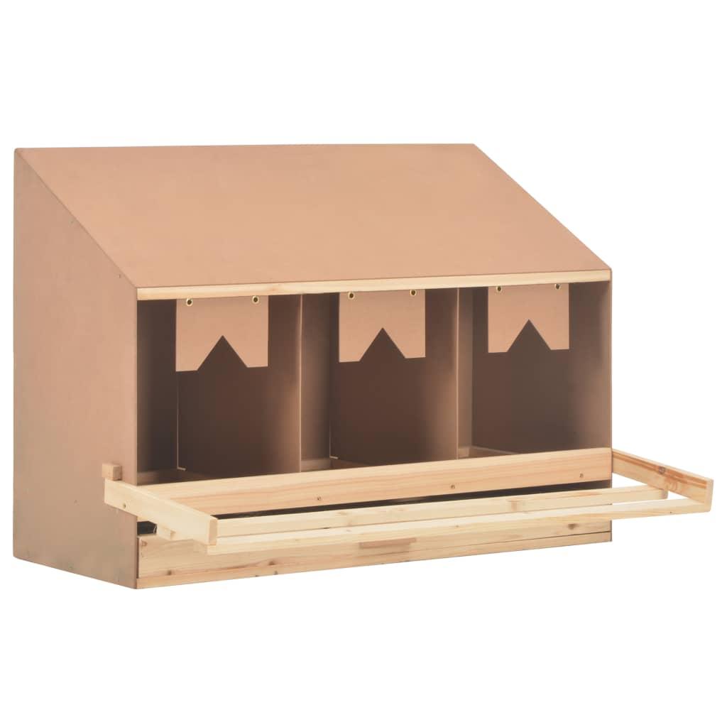 Rugekasse 3 rum 93 x 40 x 65 cm massivt fyrretræ