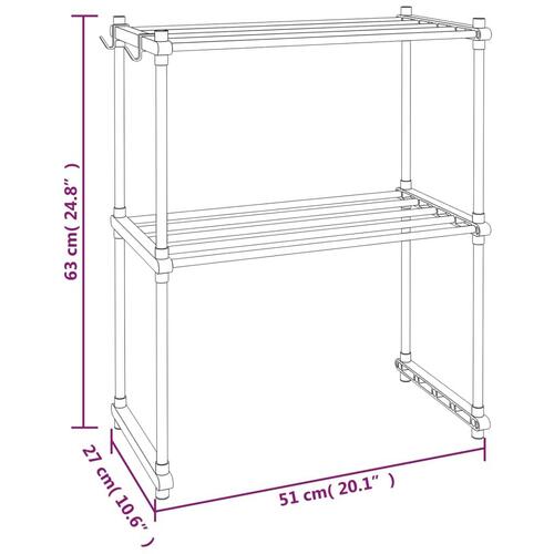 Hylde til mikroovn 51x27x63 cm aluminium hvid