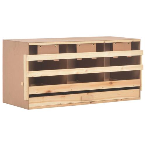 Rugekasse 3 rum 96 x 40 x 45 cm massivt fyrretræ