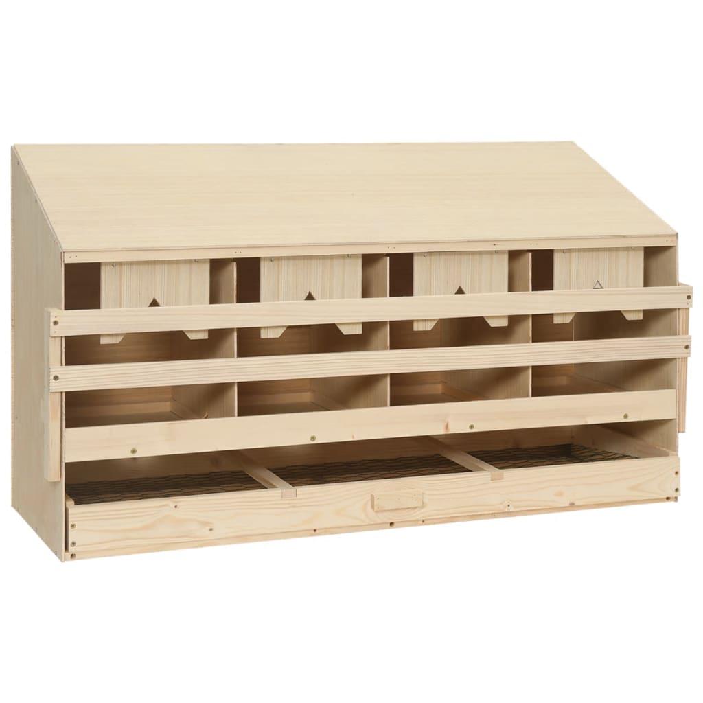 Redekasse til høns med 4 rum 106x40x59 cm massivt fyrretræ