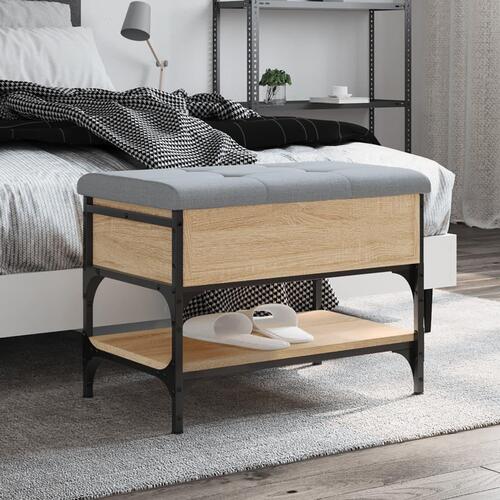 Skobænk 62x42x45 cm konstrueret træ sonoma-eg