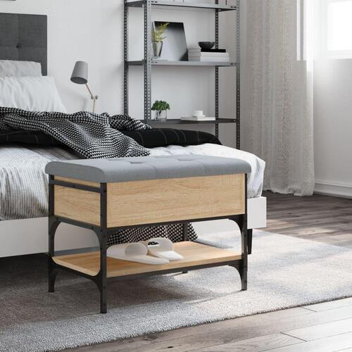 Skobænk 62x42x45 cm konstrueret træ sonoma-eg