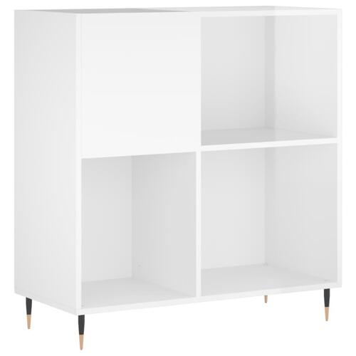 Vinylskab 84,5x38x89 cm konstrueret træ hvid højglans