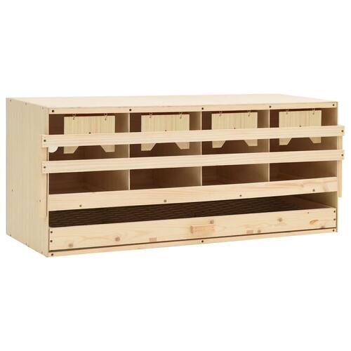 Redekasse til høns med 4 rum 106x40x45 cm massivt fyrretræ