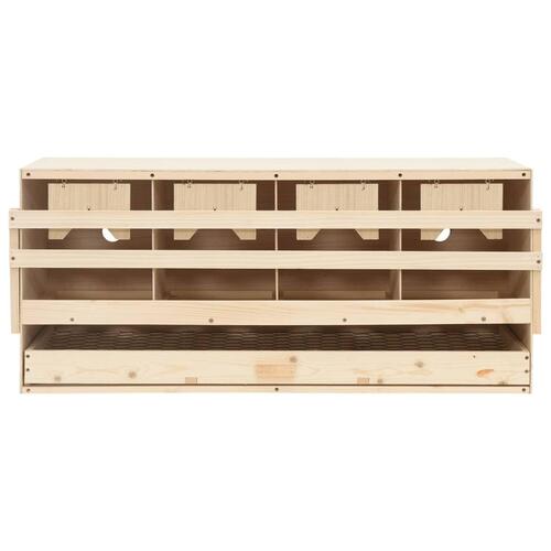 Redekasse til høns med 4 rum 106x40x45 cm massivt fyrretræ