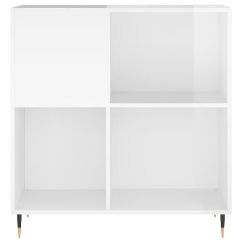 Vinylskab 84,5x38x89 cm konstrueret træ hvid højglans