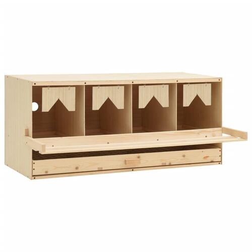 Redekasse til høns med 4 rum 106x40x45 cm massivt fyrretræ