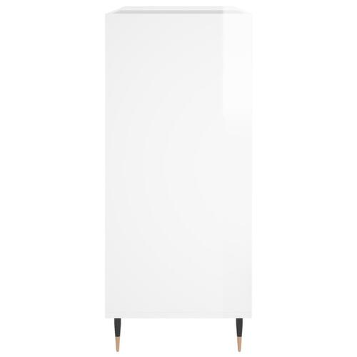 Vinylskab 84,5x38x89 cm konstrueret træ hvid højglans