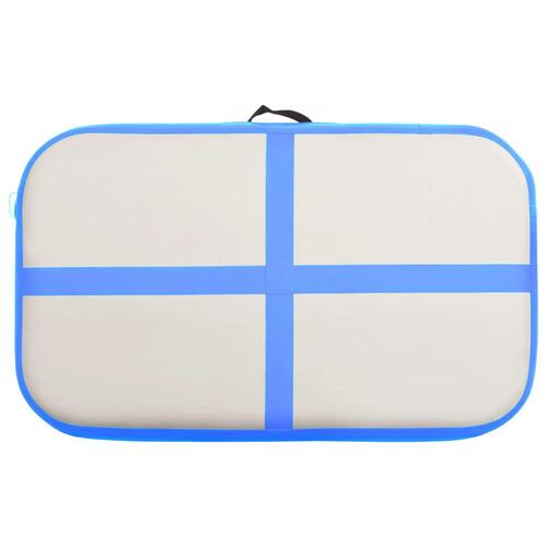 Oppustelig gymnastikmåtte med pumpe 60x100x15 cm PVC blå