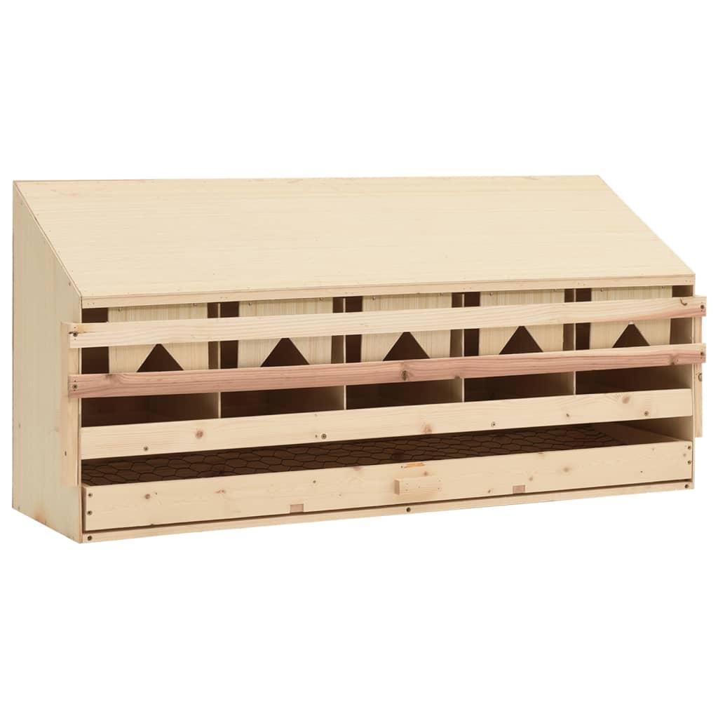 Redekasse til høns med 5 rum 117x33x54 cm massivt fyrretræ