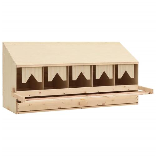 Redekasse til høns med 5 rum 117x33x54 cm massivt fyrretræ