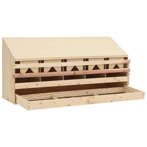 Redekasse til høns med 5 rum 117x33x54 cm massivt fyrretræ