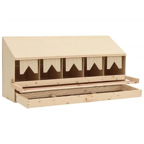 Redekasse til høns med 5 rum 117x33x54 cm massivt fyrretræ