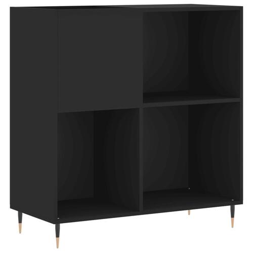 Vinylskab 84,5x38x89 cm konstrueret træ sort