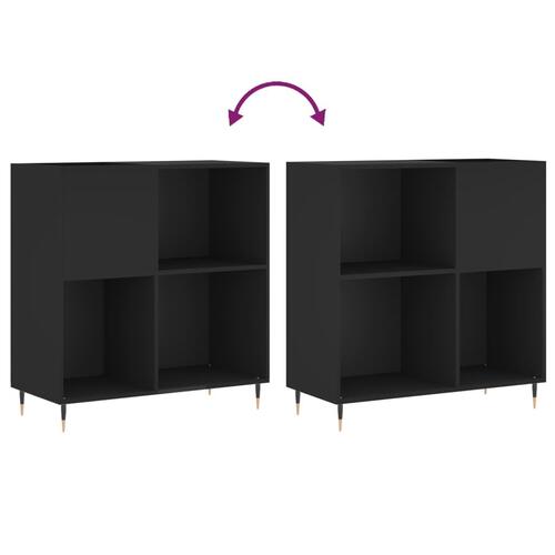Vinylskab 84,5x38x89 cm konstrueret træ sort