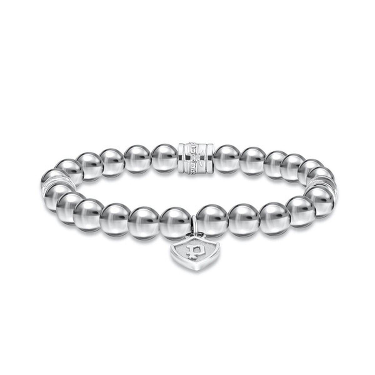 Police armbånd til mænd - rustfrit stål, grå, 19 cm (PEAGB2120101)