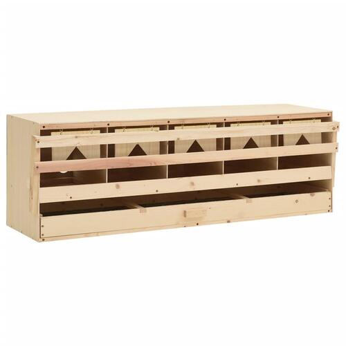 Redekasse til høns med 5 rum 117x33x38 cm massivt fyrretræ