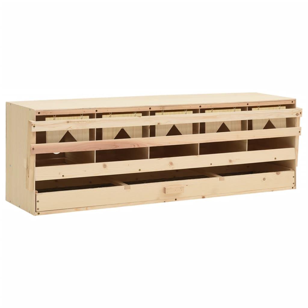 Redekasse til høns med 5 rum 117x33x38 cm massivt fyrretræ