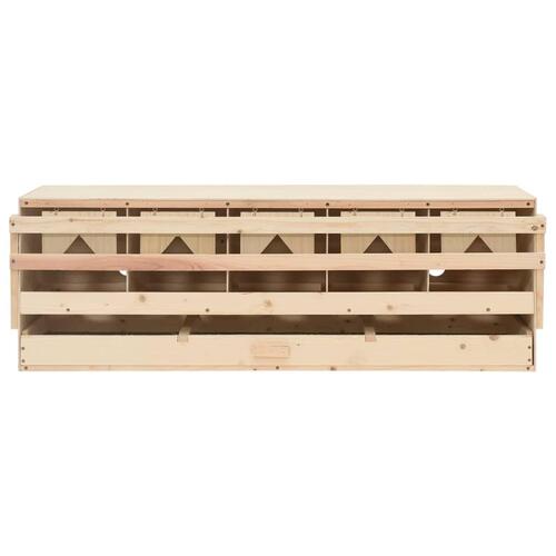 Redekasse til høns med 5 rum 117x33x38 cm massivt fyrretræ
