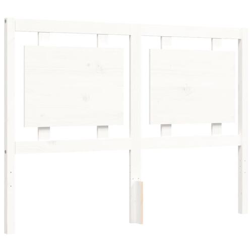Sengeramme med sengegavl 140x200 cm massivt træ hvid