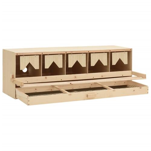 Redekasse til høns med 5 rum 117x33x38 cm massivt fyrretræ