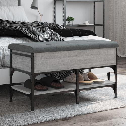 Skobænk 82x42x45 cm konstrueret træ grå sonoma-eg