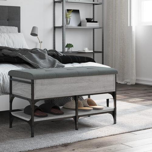 Skobænk 82x42x45 cm konstrueret træ grå sonoma-eg