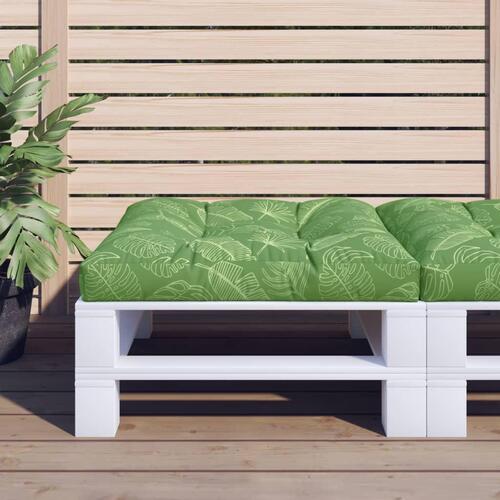 Pallehynde 80x80x12 cm stof bladmønster