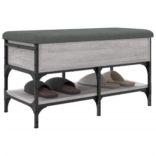 Skobænk 82x42x45 cm konstrueret træ grå sonoma-eg