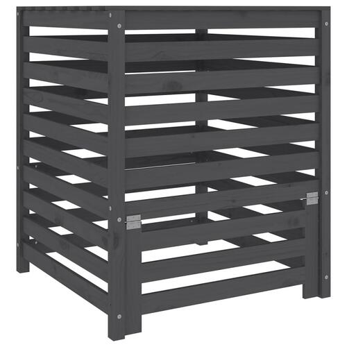 Kompostbeholder 82,5x82,5x99,5 cm massivt fyrretræ grå