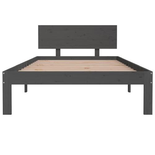 Sengeramme 100x200 cm massivt fyrretræ grå