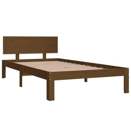 Sengeramme 100x200 cm massivt fyrretræ gyldenbrun