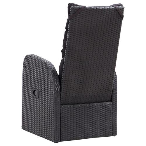 Havestole med hynder justerbart ryglæn 2 stk. polyrattan sort