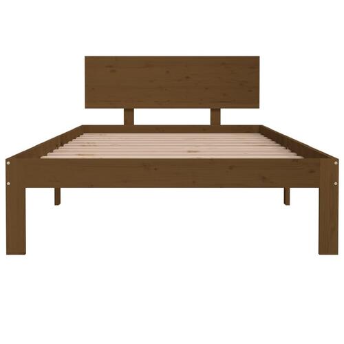 Sengeramme 100x200 cm massivt fyrretræ gyldenbrun