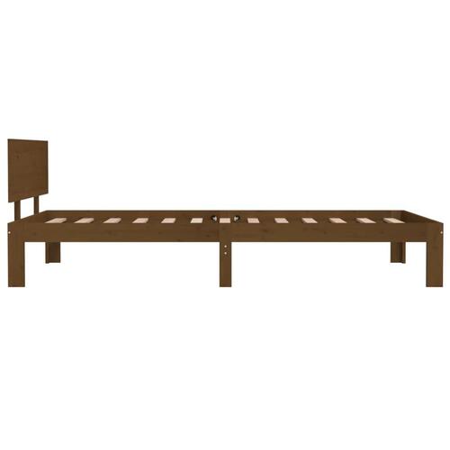 Sengeramme 100x200 cm massivt fyrretræ gyldenbrun
