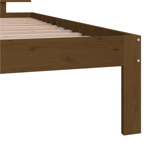 Sengeramme 100x200 cm massivt fyrretræ gyldenbrun