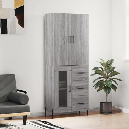 Højskab 69,5x34x180 cm konstrueret træ grå sonoma-eg