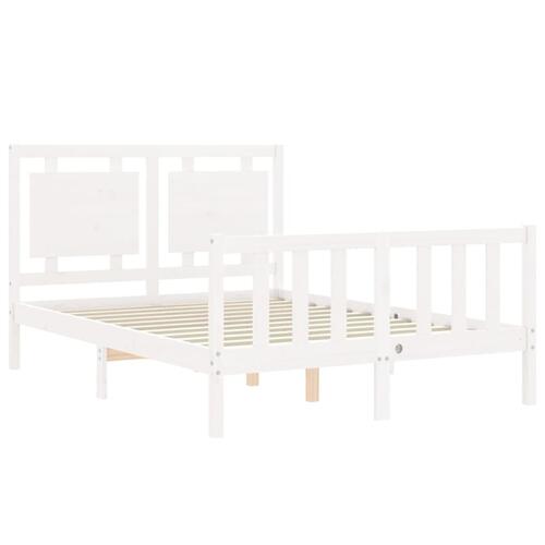 Sengeramme uden madras 120x200 cm massivt fyrretræ hvid