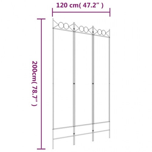 3-panels rumdeler 120 x 200 cm i stof - brun