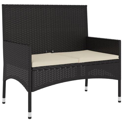 Loungesæt til haven 6 dele med hynder polyrattan sort